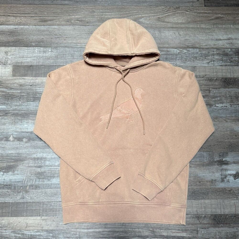 Staple Pigeon Hoodie Sweatshirt Small Tan Embroidered Broadway Pullover Logo - Picture 2 of 8